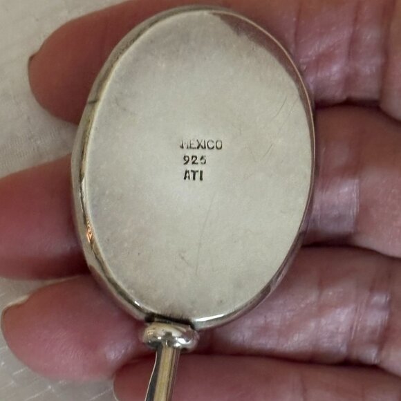 ATI 925 Made in Mexico Large Turquoise Pendant - Picture 11 of 12